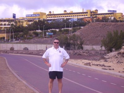 Stuart Maw enjoying some fine warm weather in Fuerteventura 