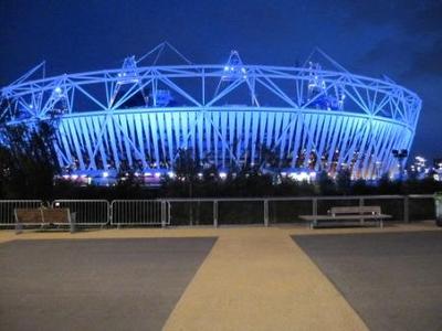 Olympic Stadium at night